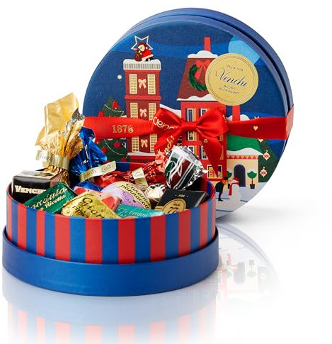 Venchi, Cappelliera Piccola, Regalo Natale con Cioccolatini Assortiti, con Nocciola Piemonte IGP, Edizione Limitata, 126 Gr, Senza Glutine, Senza Coloranti e Conservanti, Idea regalo