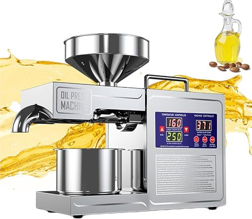 Presse à Huile Professionnelle, Pressoir à Huile Automatique Electric, En Acier Inoxydable 304 De Qualité Alimentaire, Machine D'Extraction D'Huile Chaude/Froide, Graines De Lin Arachides SéSam