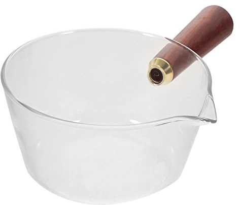 Alipis Casseruola per Latte in Vetro con Manico Ciotola per Insalata e Noodles Utensile da Cucina Resistente al Calore per Cucina Casalinga