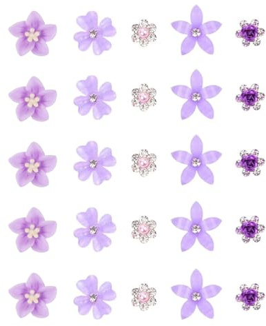 ZhouWei 25 Piezas Flor Pinzas Pelo Mujer, Pinza Flor Hawaiana Claw Flower Hair Clips de Garra Adorables Antideslizantes Accesorios Pelo Mujer, Regalos para Mujeres Niñas Cabello Grueso (Púrpura)