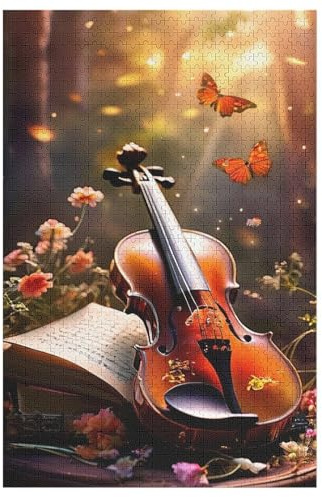 Puzzles 1000 Pièces Adultes, Puzzle De Jeu, Violon Planche De Bois, Excellent Cadeau pour Enfants （78×53cm）