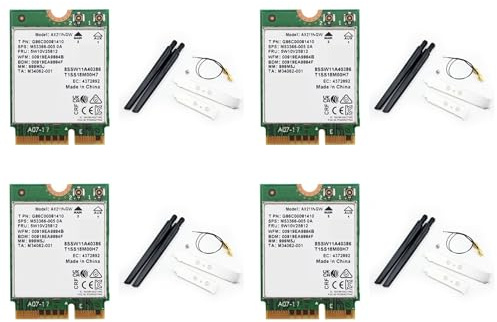 Agwuoetr 4X AX211NGW+Double Antenne WiFi 6E M.2 Clé E CNVio2 2.4Ghz/5Ghz Carte Réseau sans 802.11Ac Bluetooth 5.2 Adaptateur