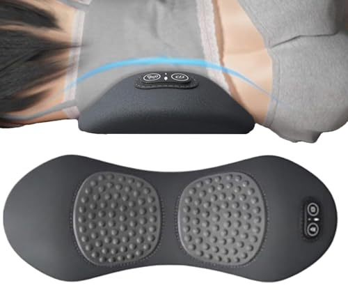 Fyrdyn Almohada Masajeadora para Espalda | Cojín Eléctrico Térmico de Masaje para Zona Lumbar - Cojín de Espuma de Memoria Calentada para Sofá, Silla de Oficina, Silla de Ruedas, Viaje, Coche, Estudio