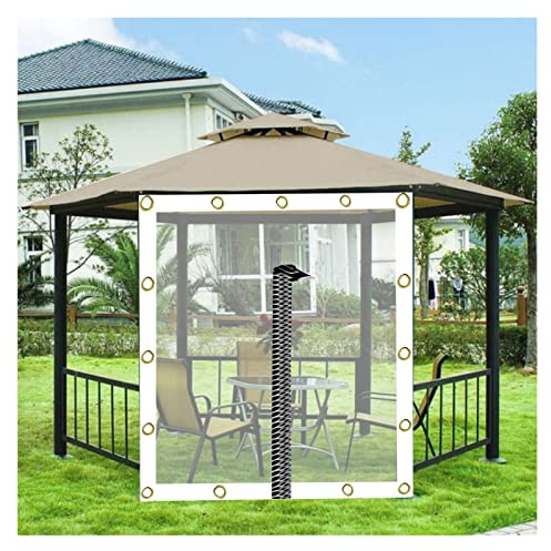Rideaux de bâche en vinyle imperméable avec œillets et fermeture éclair, pour terrasse extérieure et serre (3 x 2 m) – Solution d'ombrage durable en PVC