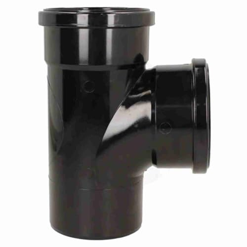 Double Socket 92.5 Degree Soil Pipe Branch Black, 110mm Push Fit Black Soil Pipe Ring Seal Branch Fittings