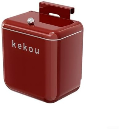 Aetluxery Cubo de basura de cocina retro verde montado en la pared con parte superior oscilante, cubo de basura de plástico de 5 litros con anillo de almacenamiento integrado, tapa de doble dirección