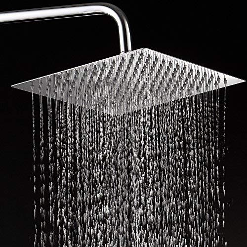 KUNGYO 304 Edelstahl Ultra Thin Regendusche Kopf Badezimmer Top Sprayer （30 cm Quadratische）