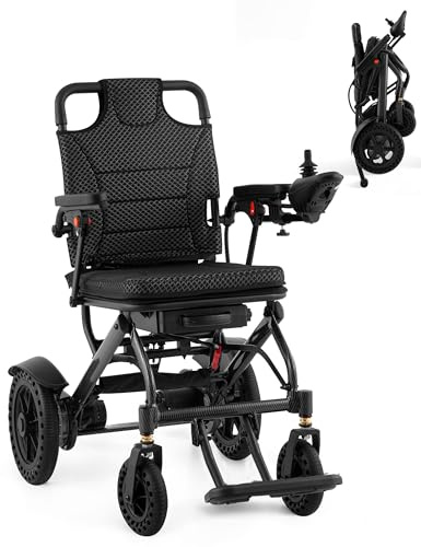 Rollstuhl Elektrisch Faltbar Leicht für Erwachsene mit 500W Motor & bis 150 kg, 15 km Reichweite, 10Ah Akku, Leichtbau Aluminium für Zuhause & Reisen