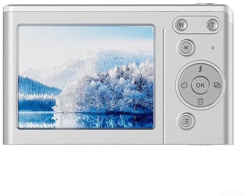 Fotocamera digitale con risoluzione 4K 50 MP, schermo 2 da 8 pollici, zoom 16x, sistema anti scossa e luce di riempimento per scatti migliorati in condizioni di scarsa illuminazione (argento)