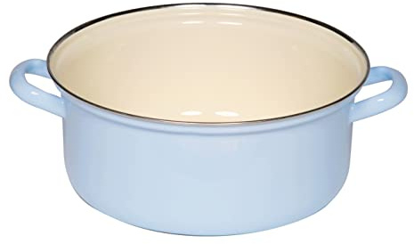 Riess, 0282-006, Kasserolle mit Chromrand Ø 24cm, BUNT PASTELL, Emaille, Vol. (rec.): 3,5 Liter, Made in Österreich, LBH: 31,9x26,0x10,6cm, 1,330kg, Induktionskocher kompatibel, Gasherd geeignet