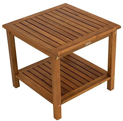 DEGAMO Beistelltisch Gartentisch St. Vincent aus Akazienholz, braun geölt, 50x50cm, FSC®-Zertifiziert, Outdoor