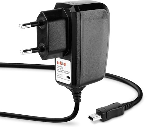 subtel Ladegerät kompatibel mit Garmin DriveSmart 65 MT-S EU | Mini USB, 1,2m, 100V - 250V, für BMW Navigator 6, für Garmin Alpha 100, Camper 780, Drive 61 LMT-S, Camper 770 LMT-D, nüvi 52