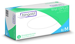 Einmalhandschuhe Vinyl 45PLUS transparent, Größe M, 10x100-er Pack