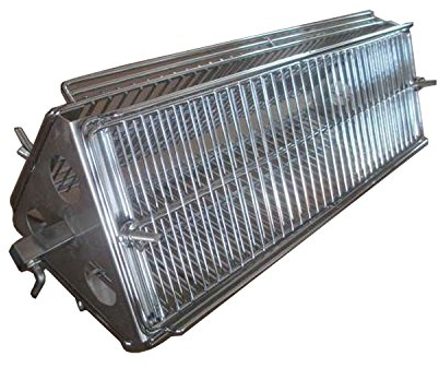 Cesta de Parrilla Asador Giratorio Rosticería de Acero Inoxidable Accesorio para Espetón BBQ Grill Barbacoa Plano para Asar Cortes de Carne Pequeños Pechuga de Pollo Bife Bistec Costilla Pincho