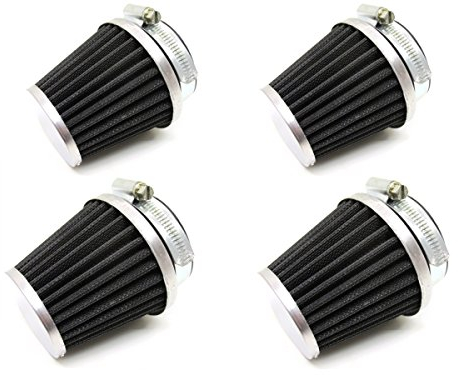 4x 54 mm Sport Tuning Luftfilter Set passend für Mofa, Moped, Roller, KKR und Motorrad – passend für Vergaser mit 54 mm Anschluss bei Honda CBX, Yamaha, Kawasaki, MZ ETZ, Zündapp, Kreidler, Hercules