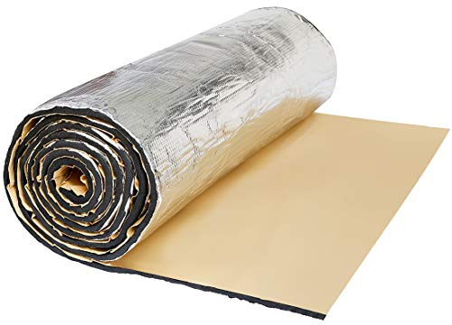 sourcing map Dämmmatte Auto Motor Schallschutz 236mil 10,76sqft Dämmung Schalldämmung Wärmedämmung 6mm x100cm x100cm | Geschlossenzelliger Schaumstoff, Aluminium, Für Motorhaube Tür Decke Boden Heckklappe Brandschutzwand, 100x100cm, 6mm, 1㎡