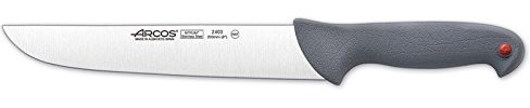 Arcos Serie Colour Prof - Caja 6 uds Cuchillo Carnicero - Hoja de Acero Inoxidable Nitrum de 200 mm - Mango de Polipropileno Recubierto de Elastómero Color Gris (6 UDS)