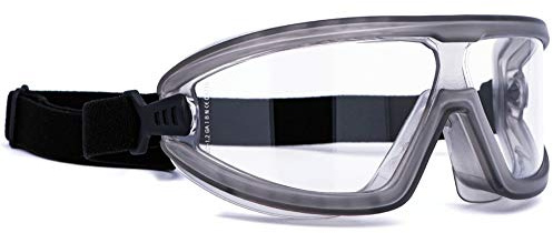 INFIELD Vollsichtbrille Arbeitsbrille Laborbrille Schutzbrille mit UV-Schutz, Belüftung und rundum dicht abschließendem Design in Klar
