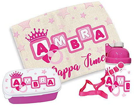 gadgeteventi Kit Pappa Bimbo per Scuola E Gite Personalizzato “DADINI” (Femminuccia)