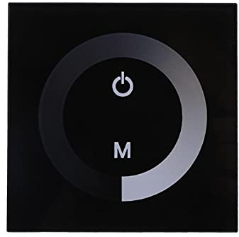 Atyhao Dimmer für LED-Leuchten Einfarbiges Touch Panel Dimmer Wandschalter Controller LED-Lichtleiste DC 12V-24V(Schwarz)