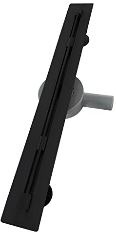 MOG Canaleta de ducha SLIM con sifón 360° de color negro con dispositivo desodorante. Canal de drenaje de 80 cm para cuarto de baño con filtro de pelo - Modelo B13
