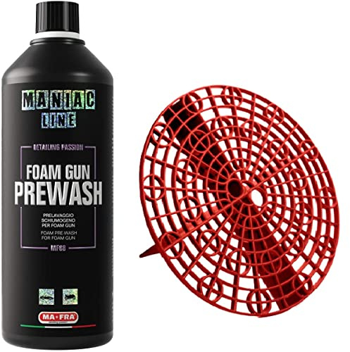 HITOPSELLER® Maniac Car Detailing Line, Foam Gun Prewash, Prelavaggio Schiumogeno + GRIT SAFE Griglia per Secchio Lavaggio