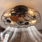 TRUYOK Deckenventilator mit Licht Retro LED Deckenleuchte mit Ventilator und Fernbedienung Industrial Deckenlampe E27 Vintage Cage Fan Lamp für Schlafzimmer Wohnzimmer Küche Beleuchtung, Schwarz