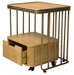 FURUIWUFENG Drawer Dresser Retro Rattan Bedside Table Removable Small Bedroom Side Cabinet Classic Simple With Wheels Storage Locker for Living Room Tea Room Study Bedside Table