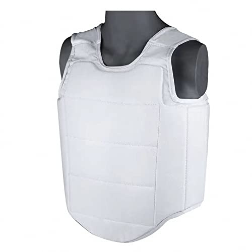 MAOTN Armatura da Karate per Adulti per Bambini,Protezione Toracica da Boxe competitiva per Allenamento, equipaggiamento Petto Guardia Sanda Leggero da Combattimento Libero,White,M