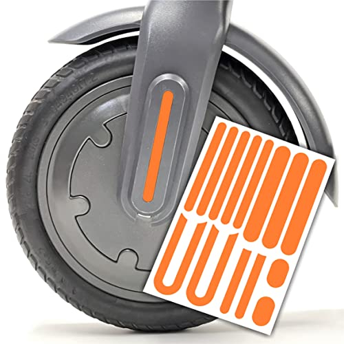 m2medien E-Scooter Aufkleber Streifen für Reflektoren geeignet für Xiaomi 1S Pro2 M365 Doc-Green ESA 5000 1919 (Orange Reflektierend)