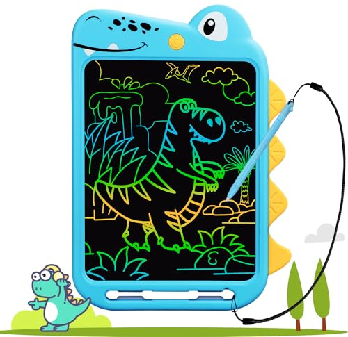 Fullware LCD Schreibtafel Kinder, 10 Zoll Maltafel Zaubertafel Dinosaurier Einhorn Spielzeug, Geburtstag Weihnachts Geschenke für 3 4 5 6 7 8 Jahre Jungen Mädchen