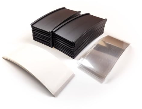 AIMAN GZ 20 vorgeschnittene magnetische Etikettenhalter, 50 x 150 mm, flexibler Magnet mit Schlitzen zum Einführen des Papiers mit schützendem Kunststoff, zur Markierung von Regalen.