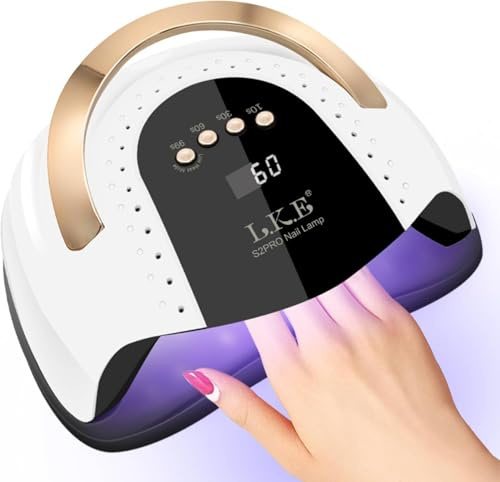 LKE LED UV-nagellampa, 268 W nageltork för gel nagellack med 4 timers, professionell UV-nagellampa, nageltork(vit)