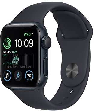Apple Watch SE (2nd Gen) (GPS, 40mm) - Midnight Aluminum Case with Midnight Sport Band, M/L (Renewed)