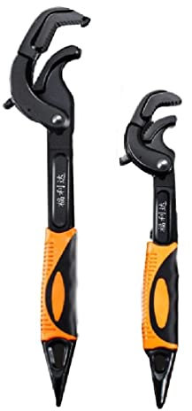 Paquete de 2 llaves ajustables, llave inglesa universal, llave de mano multifunción, tubería de baño, llave grande de abierto, llave universal