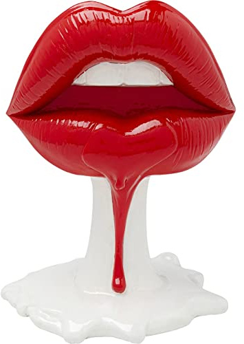Kare Design Deko Objekt Hot Lip, Weiß/Rot, 26x21x14 cm | vielseitig kombinierbar, fürs Wohnzimmer