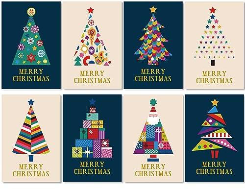 SULOLI Christmas Cards,16Pack Christmas Greeting Cards Xmas Cards with Envelopes & Stickers