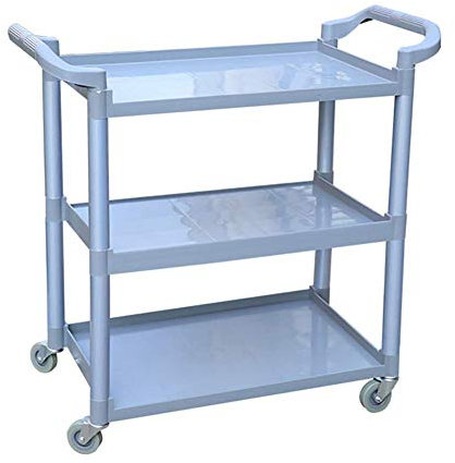FLYIFE Chariot de Rangement Mobile Pour Chariots À Main, Chariot D'Hôtel de Cuisine Avec Poignée, Chariot Roulant de Service de Nettoyage En Plastique À Usages Multiples, Capacité de 50 Kg/Blue/Blue