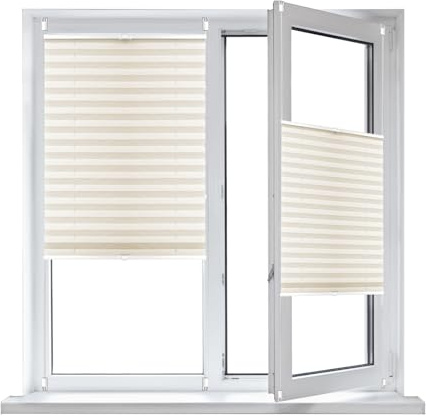 Plissee ohne Bohren Klemmfix, 30 x 160 cm UV-Schutz Sonnenschutz, Thermo Plissee Verdunkelnd Klemmfix ohne Bohren, für Schlafzimmer Badezimmer, Creme Farben