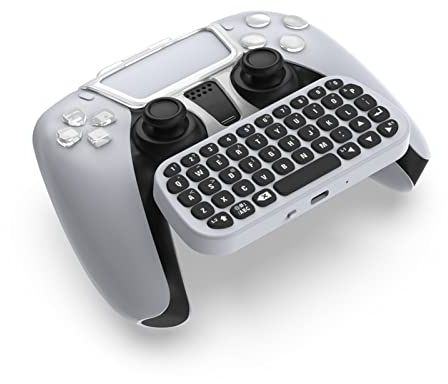 Vomeko Clavier pour Contrôleur PS5 - Clavier Contrôleur sans Fil. PS 5 Bluetooth 3.0 Mini Manette De Jeu Portable avec Support à Clip. Mini Clavier De Jeu Chatpad.