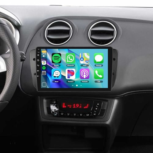 【8 Core 4+64G】 Hodozzy Carplay Radio Coche para Seat Ibiza 2009-2013, 9 Pulgadas Pantalla Táctil Android Autorradio con Android Auto/WiFi/GPS/RDS/FM/Bluetooth/USB