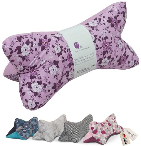 Leseknochen Blumen Nackenkissen Handmade in D, waschbar (Kirschblüte Beere)