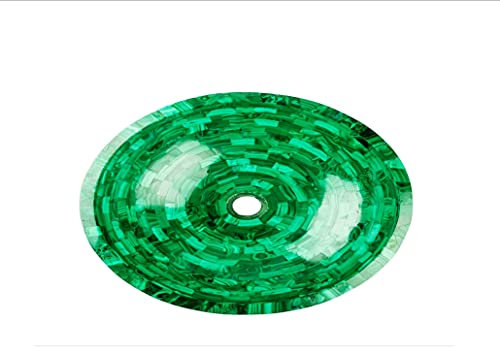 Bol de lavage des mains en pierre de malachite avec superposition 50,8 x 40,6 cm Forme ovale Marbre Accessoires de salle de bain Lavabo