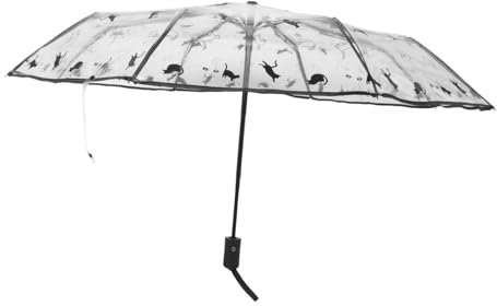 SHERCHPRY Transparente Automatische Faltbare Regenschirm Leichter Kompakter Schirm Für Frauen Und Männer Winddicht Für Reisen Und Täglichen Gebrauch