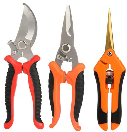 Forbici da Giardino，3 Pezzi Cesoie da Potatura Manuale Giardino Forbici Giardinaggio per Piante, Fiori, Rami, Rose, Bonsai, Verdura, Frutta