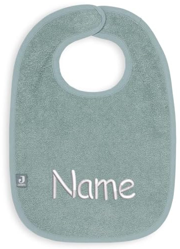 Elefantasie Lätzchen für Babys mit Name bestickt weicher Frottee aus 100% Baumwolle Babylätzchen 38cm lang (Zartes Grün)