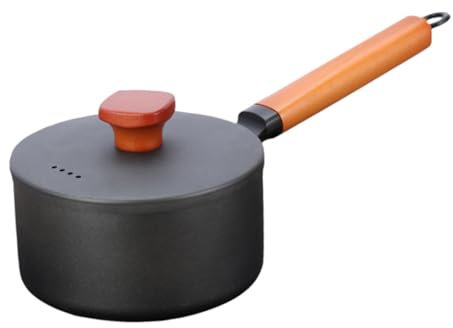 KICHOUSE Iron Non-Stick Sauce Pan Teppanyaki Spoon Milk Heating Pot Induction Frying Pan Non-Stick Cookware Kitchenware Handle
