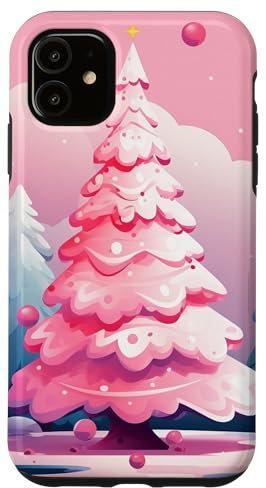 Custodia per iPhone 11 mini albero di Natale rosa || piccolo albero di Natale rosa