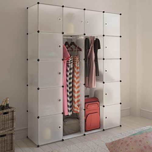 Schränke & Aufbewahrung, Schränke & Kleiderschränke, Modularer Schrank, 14 Fächer, Weiß, 37 x 146 x 180,5 cm