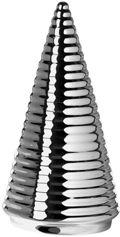 Fink Deko-Tannenbaum 13 cm silber Porzellan - Winterdeko Figur mit feiner Linienstruktur - Porzellanbaum für festliche Tischkultur, Fensterbank, Adventsarrangements & stilvolle Wohnaccessoires